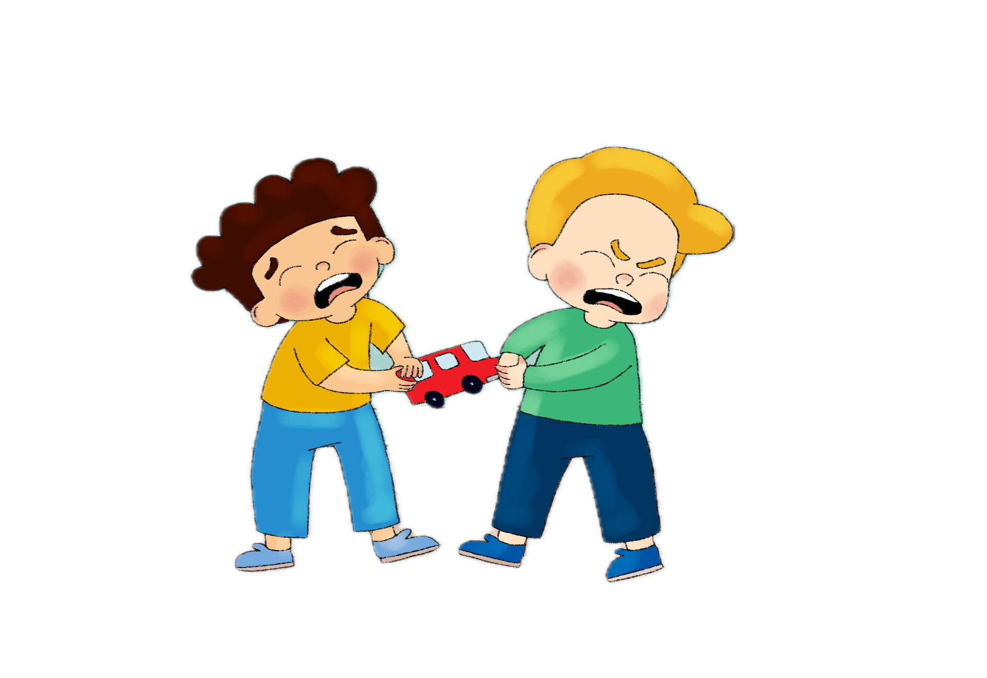 boys fighting over toy