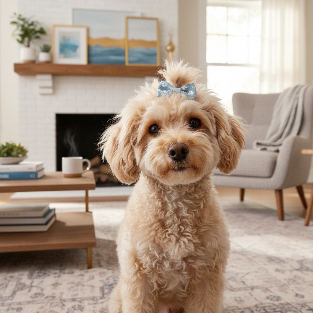 Elegant Miniature Poodle standing proudly