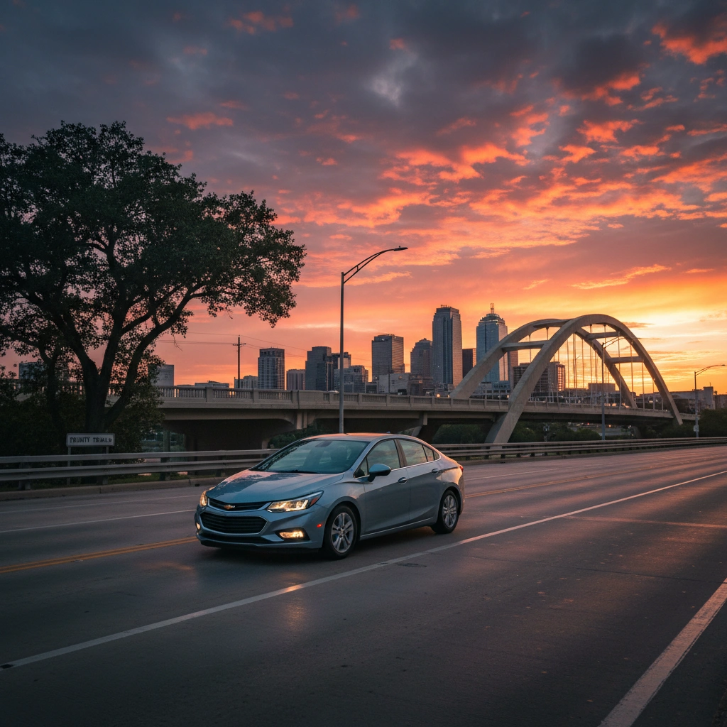 Silver Chevy Cruze LS Side View