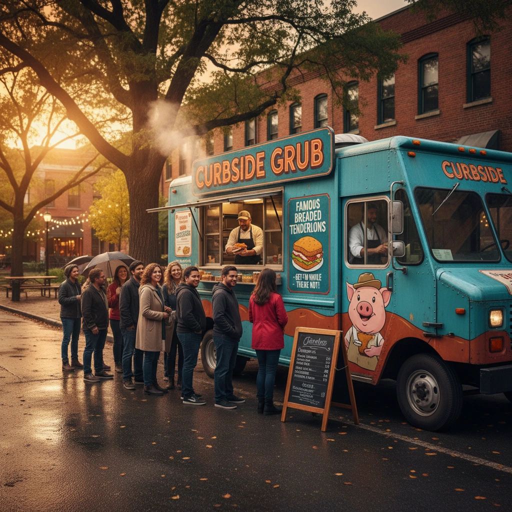 Catering setup at an outdoor event