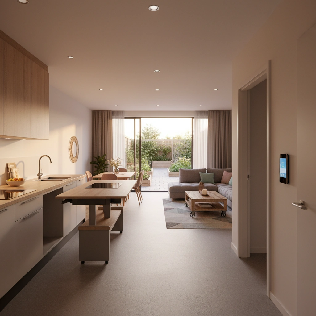 Modern accessible home interior with minimalist design