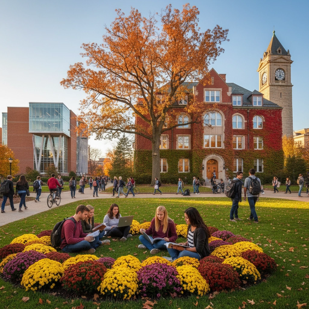 Студенты Logos на кампусе зарубежного университета