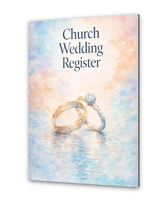 Church Office Wedding Record Book
