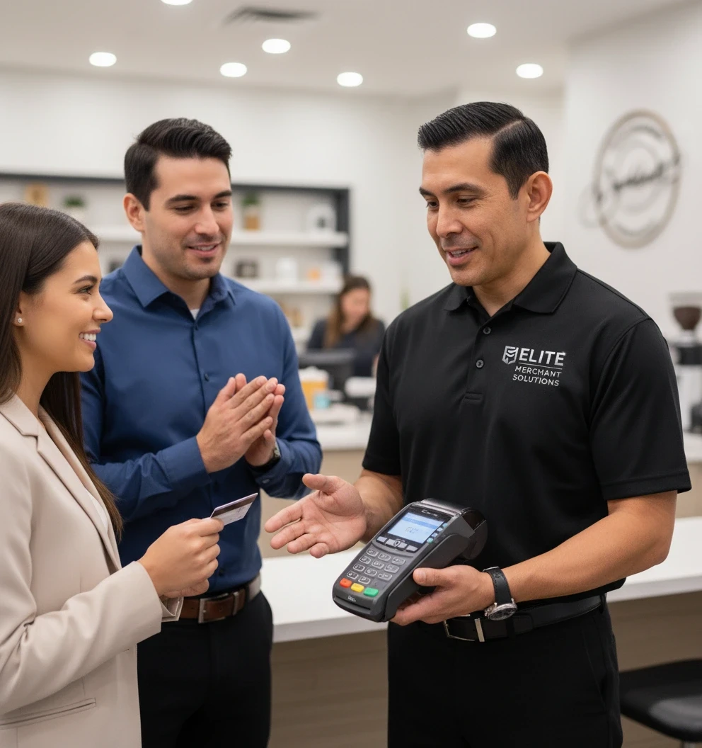 Business owner shaking hands with consultant