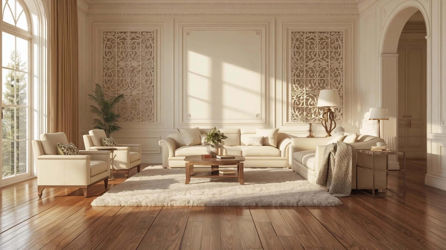 Pristine modern living space showing attention to detail