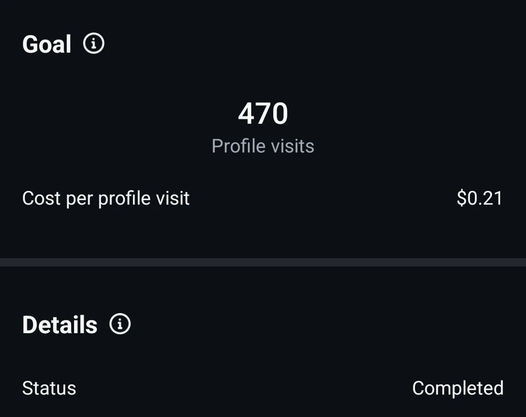 Mobile phone displaying Instagram analytics