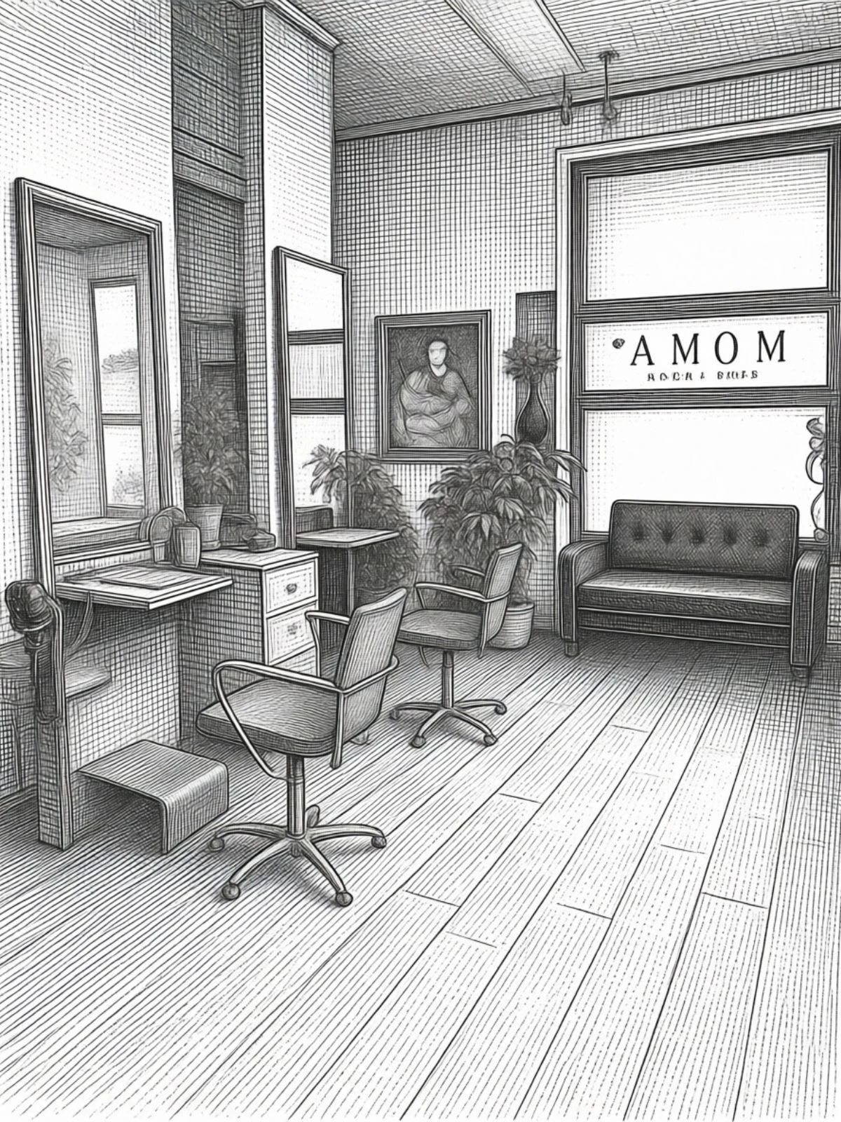 Interni eleganti e luminosi del salone Momà Hair Salon a Feltre