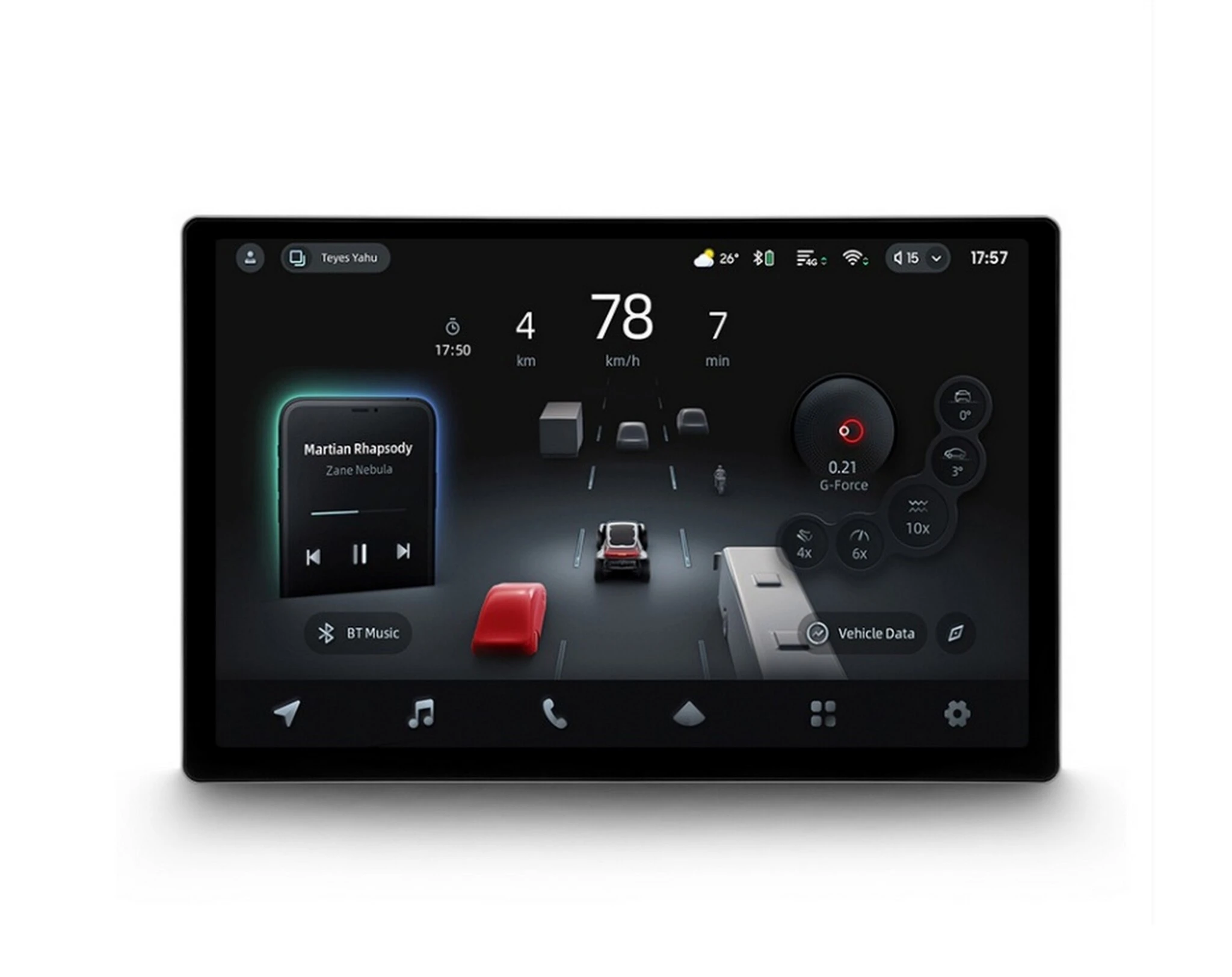Teyes CC4 PRO Main Interface in Car Dashboard