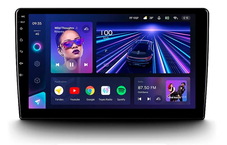 Teyes CC4 PRO Main Interface in Car Dashboard