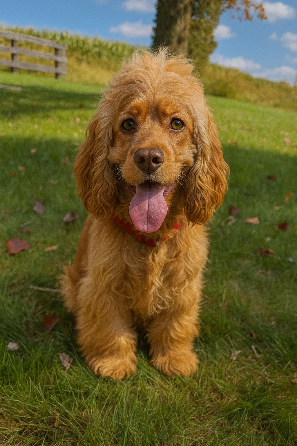 Cavalier King Charles Spaniel looking up