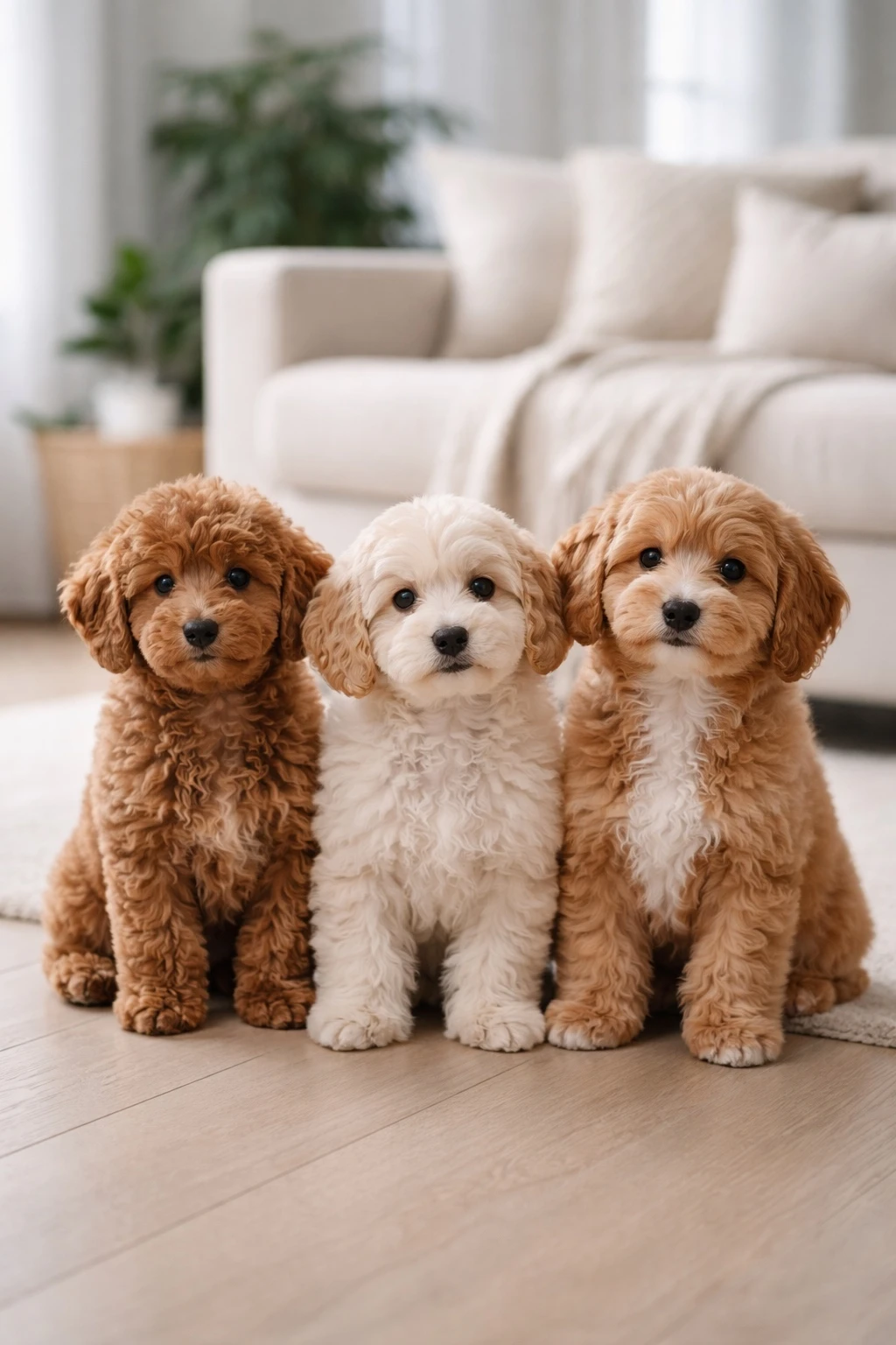 Golden Cockapoo puppy sitting elegantly