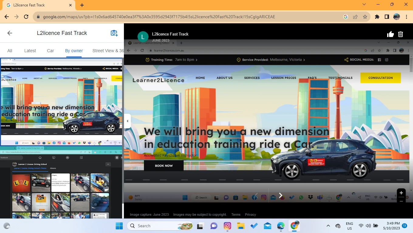 Instructor teaching a student driver in a modern vehicle