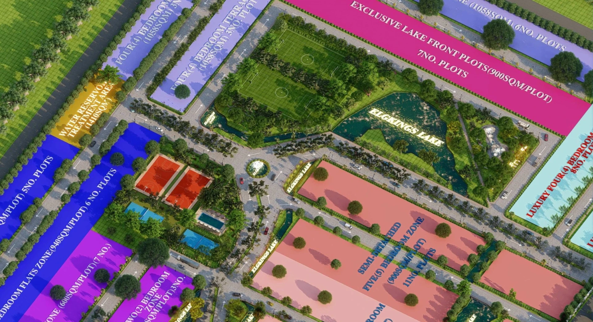 Aerial view of the strategic location on Airport Road