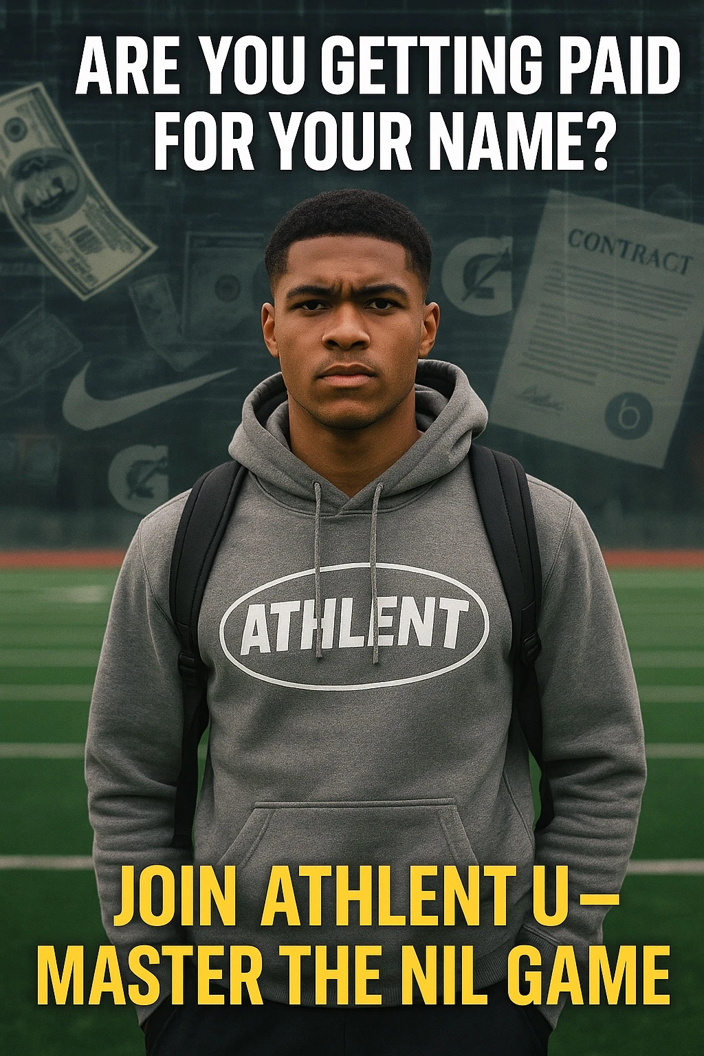 Athlete training on field