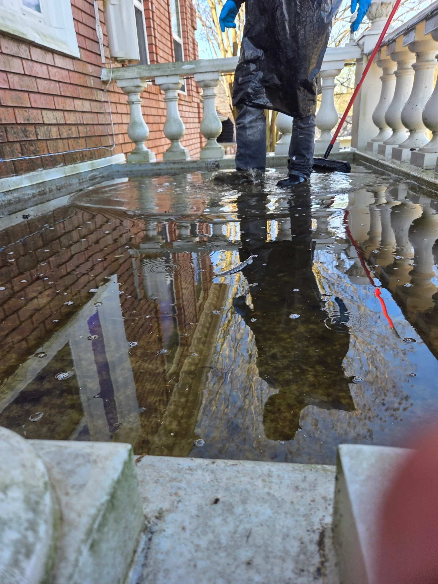 Professional contractor assessing structural repair