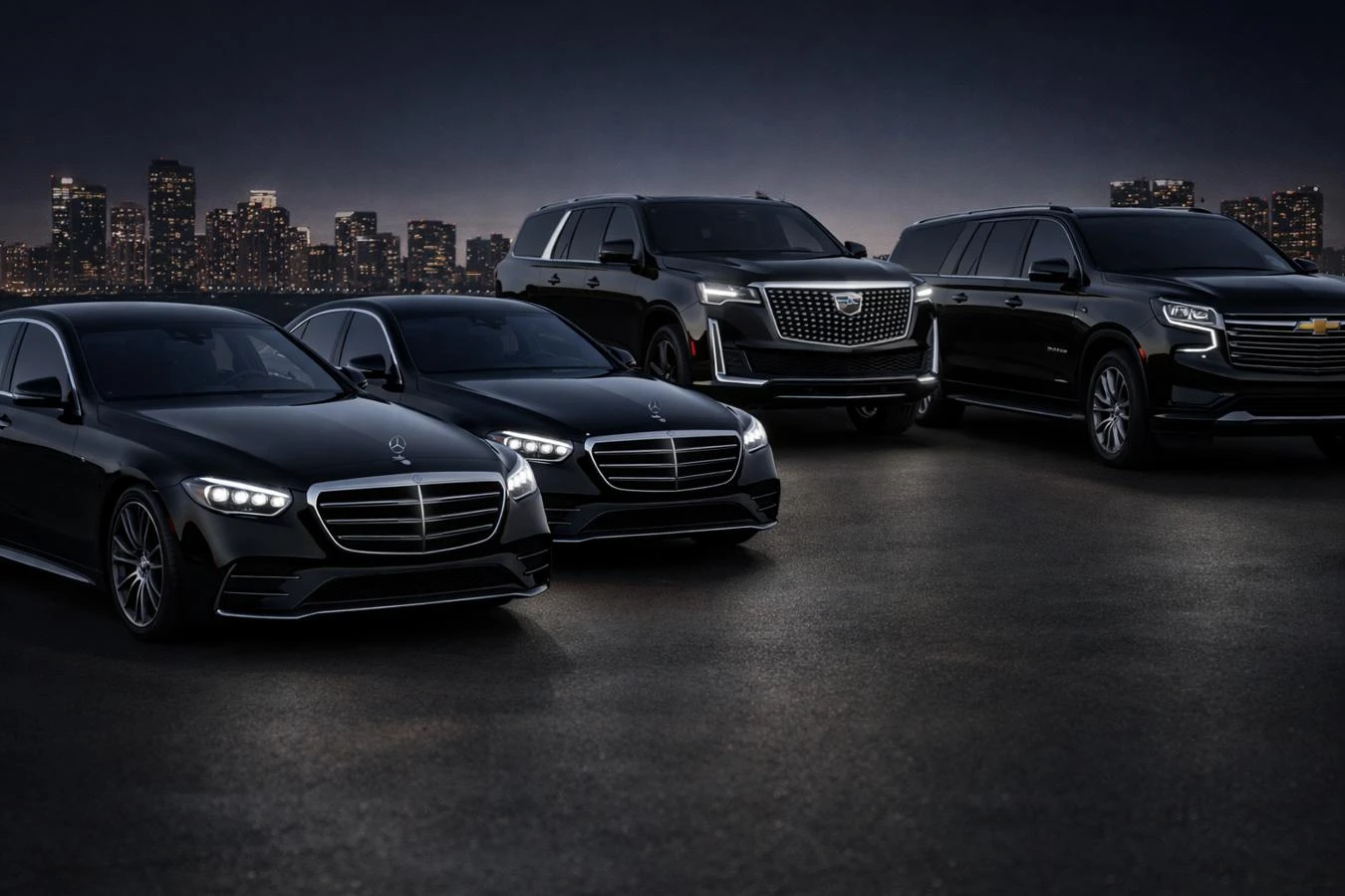 Exterior view of luxury black Cadillac SUV