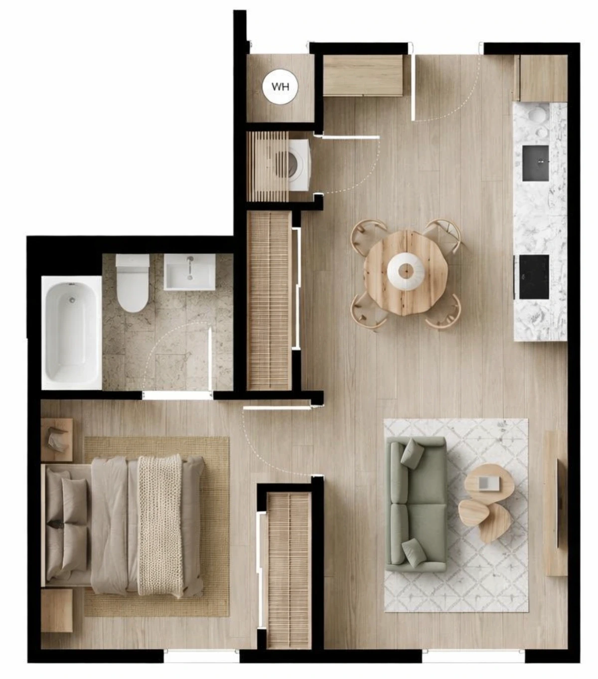 The Garrett floorplan at 400 Park