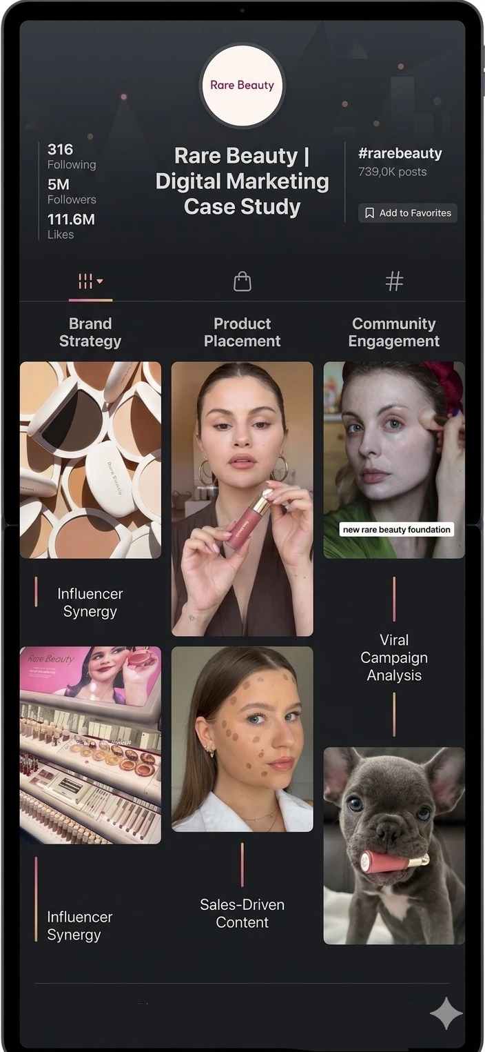 Figure 7. Rare Beauty's TikTok visibility and hashtag presence. Source: author's compilation based on TikTok.