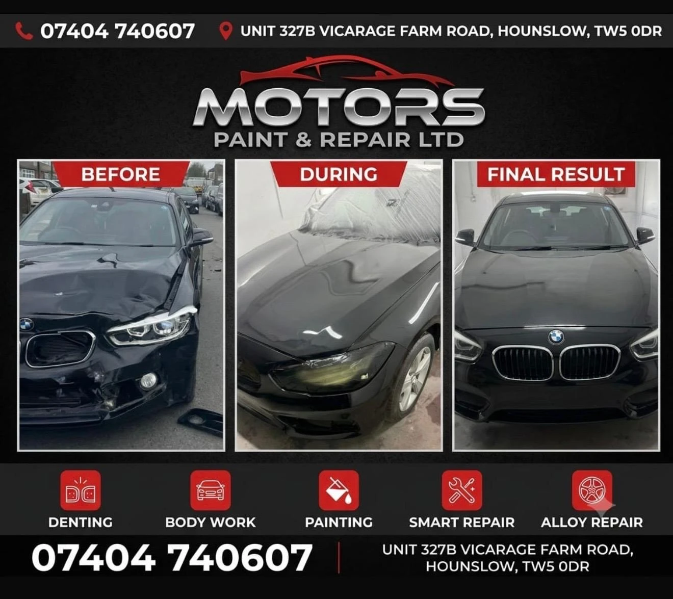 Final inspection of a repaired luxury vehicle