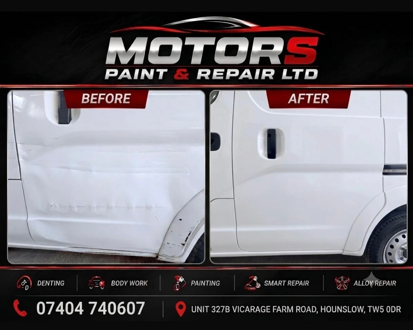 Close up of seamless bumper repair