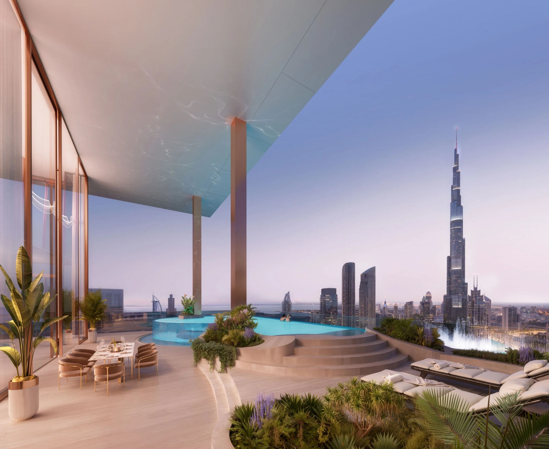 60m Infinity Pool & Burj Khalifa View