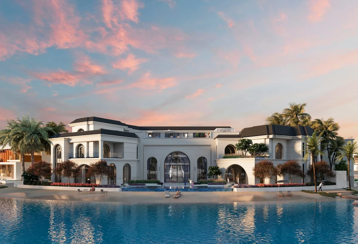 Mansion with reflecting pond