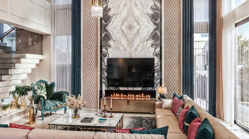 Contemporary living room interior — placeholder photo
