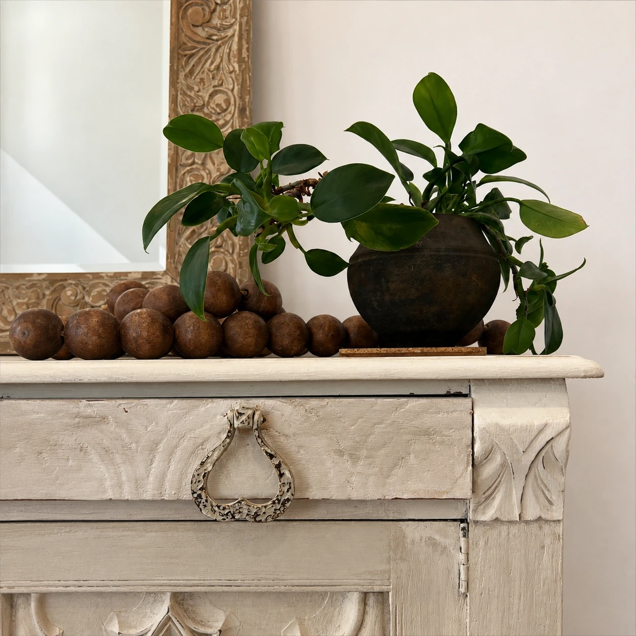 Detail of interior textures and filtered light