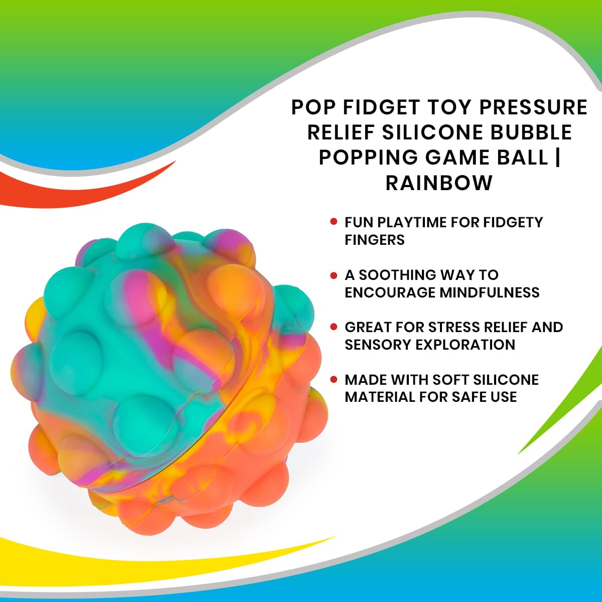 Pop Fidget Toy Pressure Relief Silicone Bubble Popping Game Ball