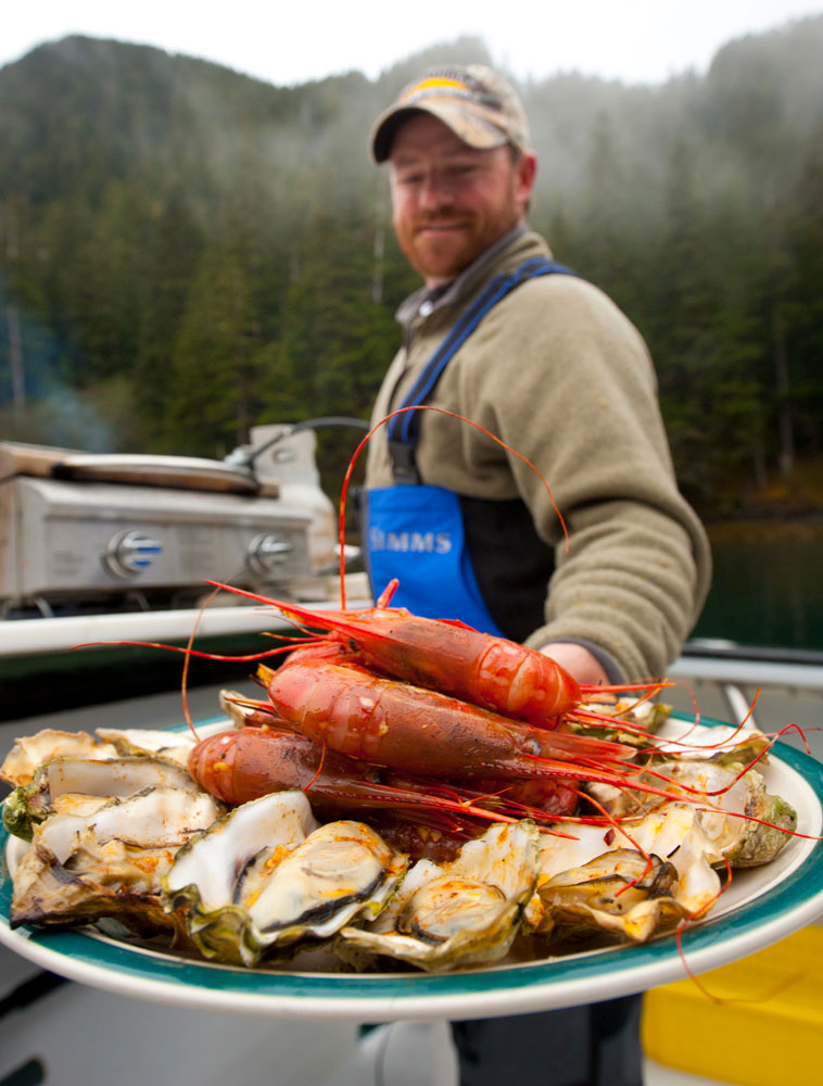 Fresh Alaska prawns caught wild