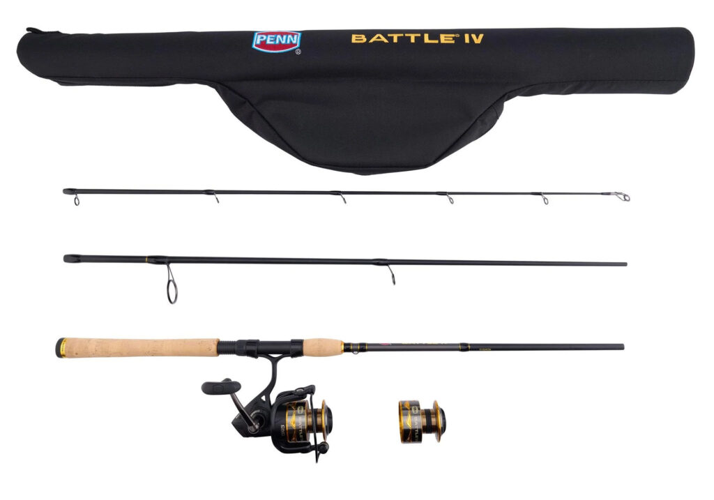 The Penn Battle IV Travel Rod comes with a convenient carrying case.