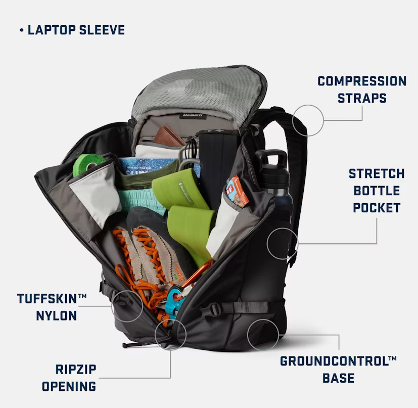 The Yeti Ranchero Backpack is easy to open and well organized.