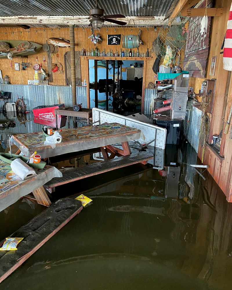 Hurricane damage to Cajun Vista Lodge
