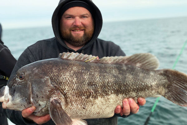 Angler with nice blackfish