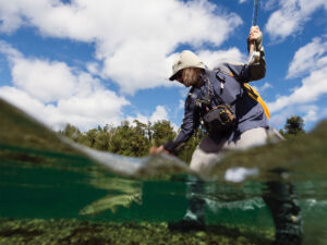 Fly fishing for trout in New Zealand South Island