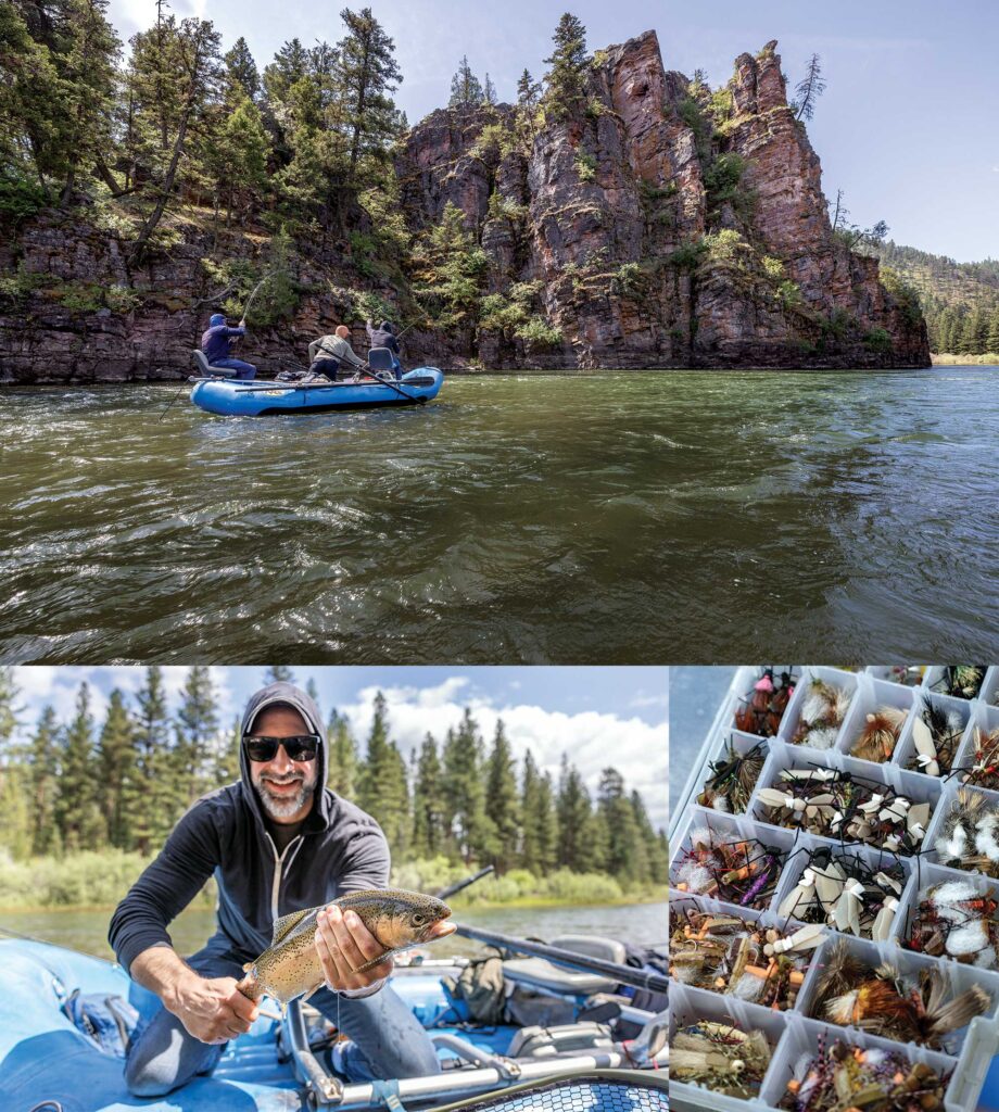 Fishing in Montana with a variety of flies