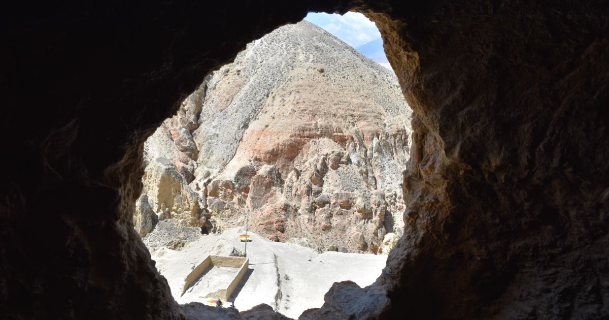 View from inside the Chhoser caves.