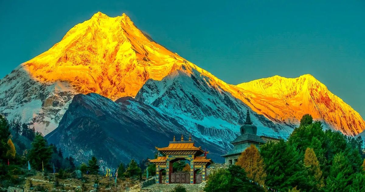 Mt. Manaslu seen from Manaslu region