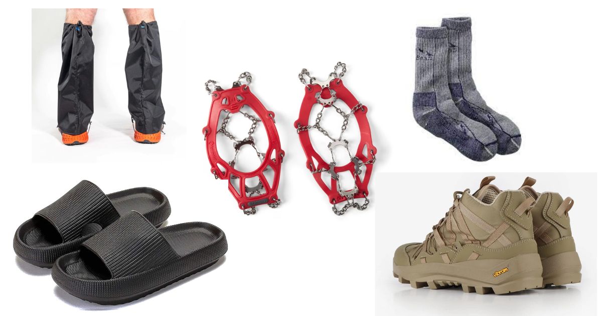 Trekking boots and footwear.
