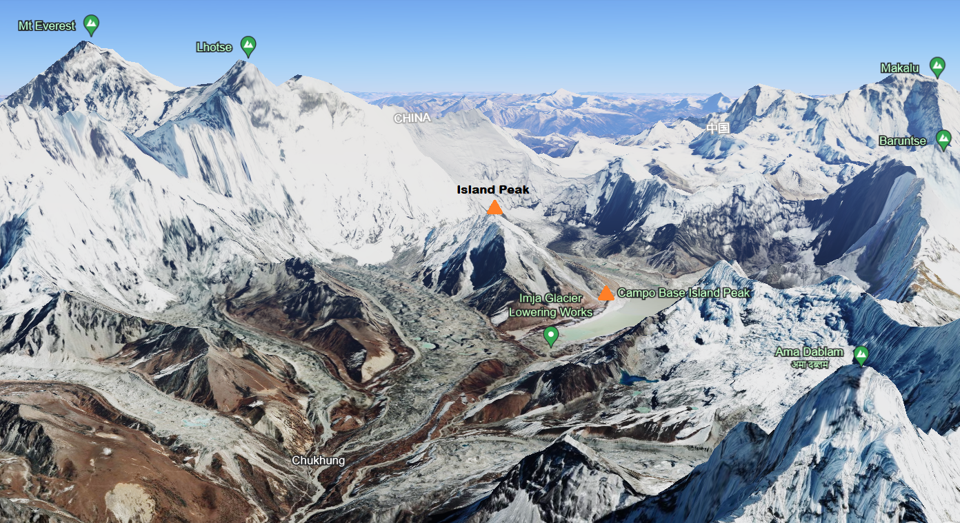 Island Peak 3D Rendering of Surroundings