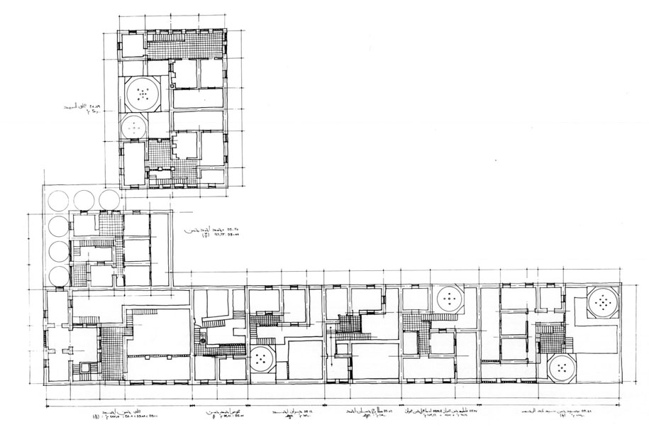Design drawing first floor, linear unit plan