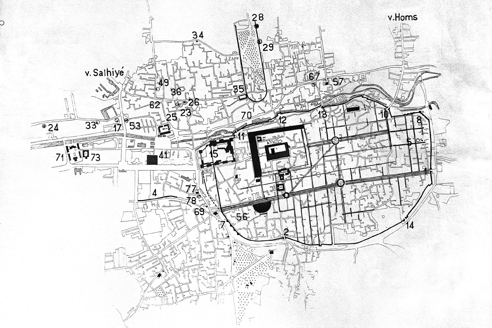 1936 Development Plan for Damascus Plan for old town ancient and