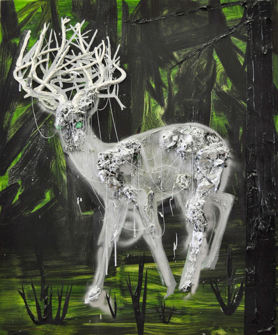 20101014123517-kd079_ghost__deer___cropped_final__2010__oil__glitter_and_string_on_wood__72_x_60_in