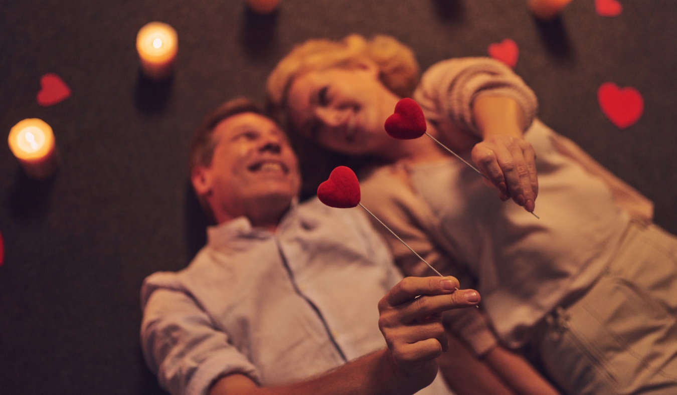 older couple celebrating valentines