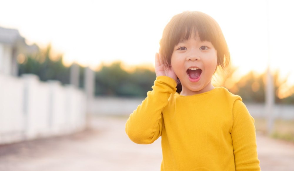 ears young asian girl hearing