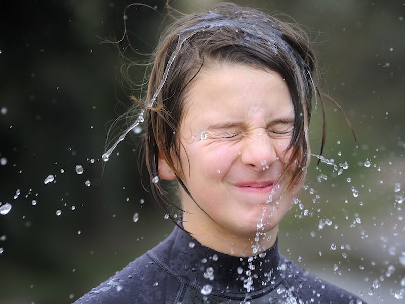 young lady with swimmer's ear