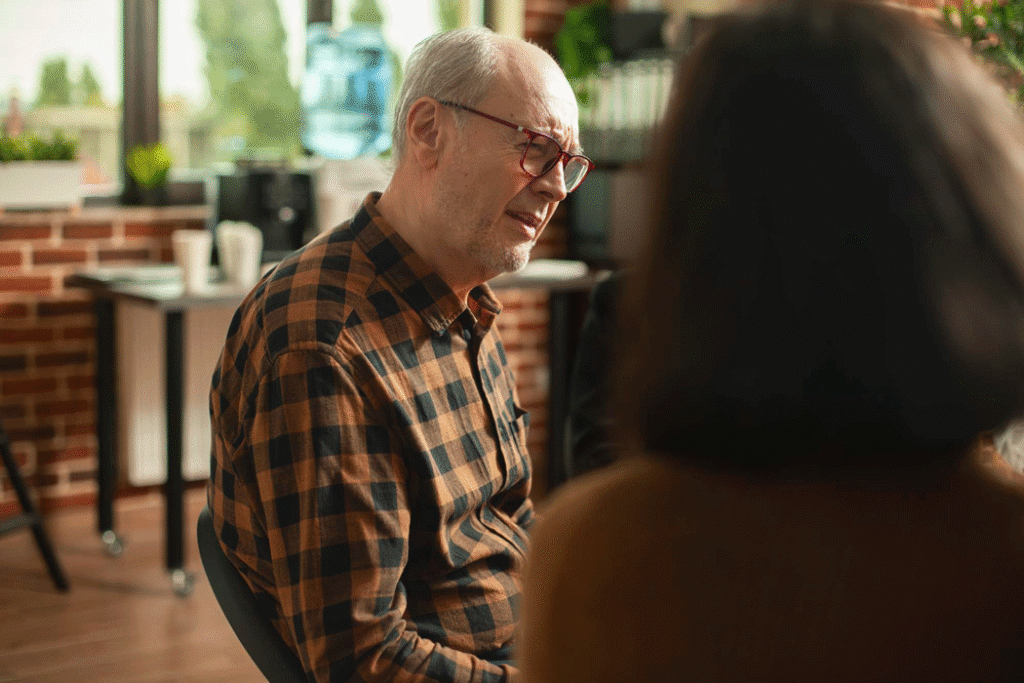 Man confused in conversation 