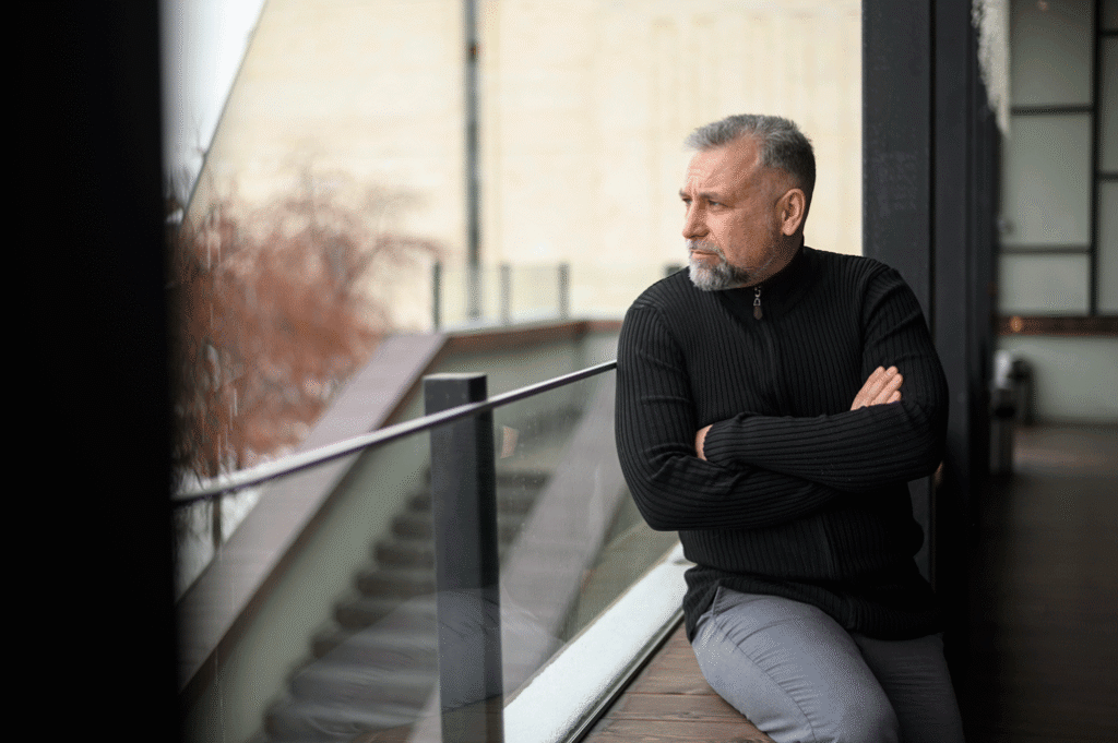 Man feeling isolated