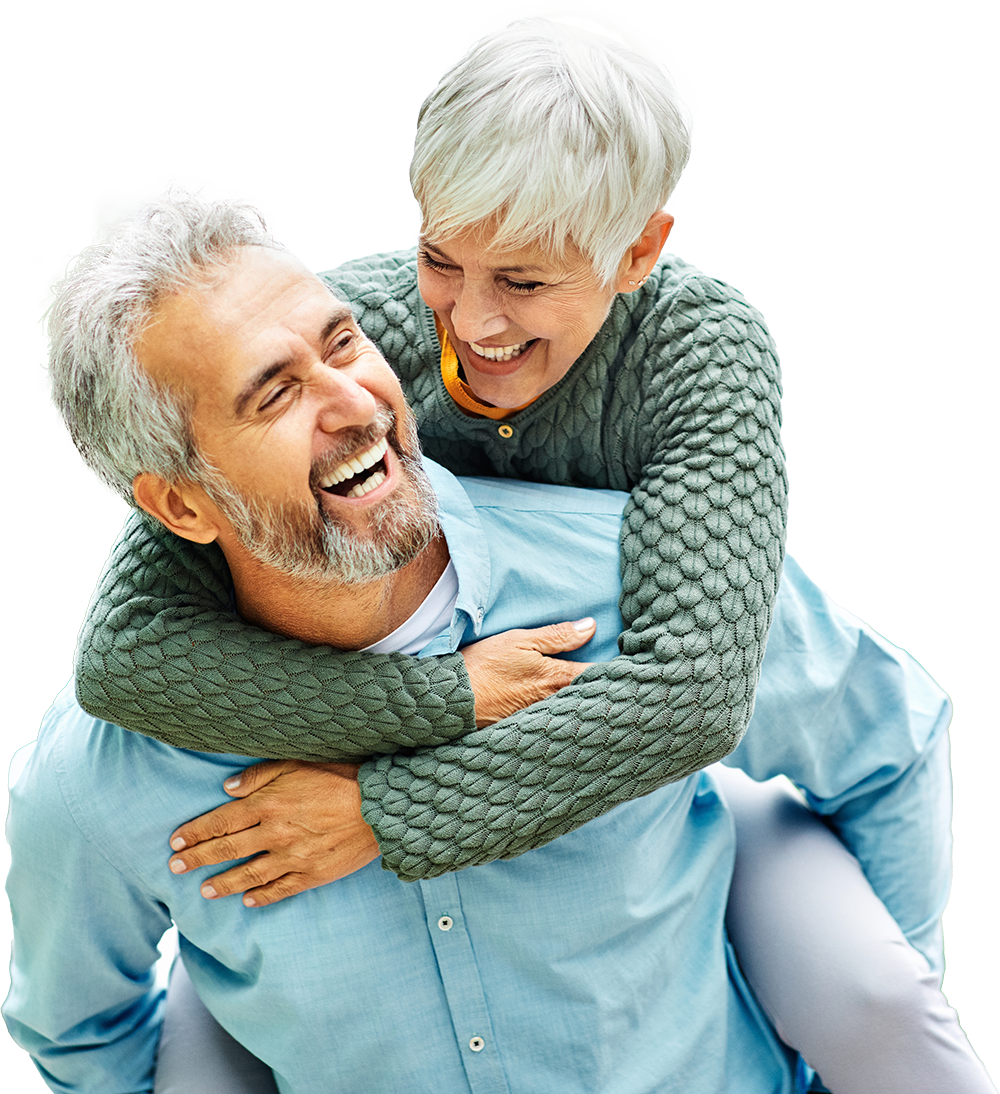 mature couple laughing