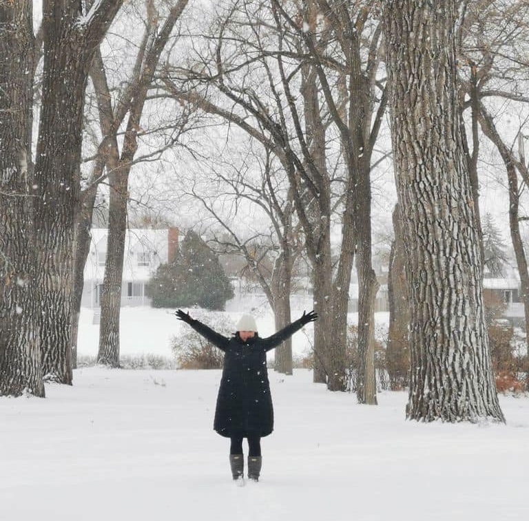 snow in Elmwood park sq